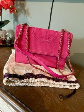 Tory Burch Fleming Pink Crossbody Bag